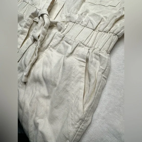 Universal Thread Women's Short Sleeve Linen Boilersuit Casual Jumpsuit Size 8 - Picture 9 of 16